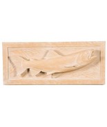 Plaque MOUNTAIN Lodge Trout Fish Right-Facing Right Almond Off-White Resin - £227.25 GBP