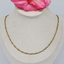 925 Sterling Silver Vermeil - Twisted Chain Necklace 20&quot; Gold Plated over Silver - £19.94 GBP