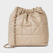 A New Day™ Rouched Chain Crossbody Bag Tan Magnetic Closure 44.75&quot; Strap - $319.74 MXN