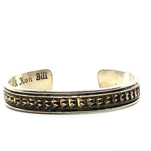 Vtg Signed Sterling 12K Gold Filled Mary &amp; Ken Bill Navajo Cuff Bracelet 6 1/2 - £195.42 GBP