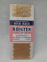 VTG Boiltex Non-Tarnishable Gold Metallic Medium Rick Rack Sewing Trim 3... - $9.85