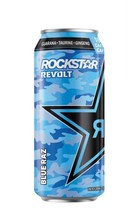 12 Cans Of Rockstar Revolt Blue Raz Energy Drink 16 oz Each -Free Shipping - £52.31 GBP