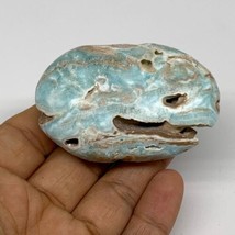 93g, 2.5&quot;x1.6”x0.9&quot;, Blue Aragonite Calcite Palm-Stone @Afghanistan, B33682 - $28.22