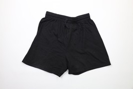 Vintage 90s Streetwear Womens Size XL Faded Blank Cotton Shorts Black USA - $39.55