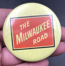 The Milwaukee Road Railroad MILW Yellow Round Pin 2.25&quot; Diameter - $7.69