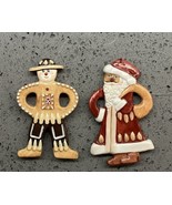 Vintage Villeroy &amp; Boch Santa w Sack &amp; Gingerbread Man Christmas Ornamen... - $734.66 MXN