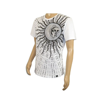 Men LAVERITA European Fashion Crew Shirt Medusa Medallion 94462 White image 8