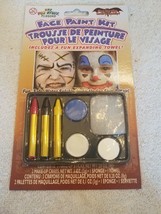 Face Paint Make Up Kit - Blue &amp; White Cakes / Red, Black, Yellow Sticks FSDG04D - £11.77 GBP