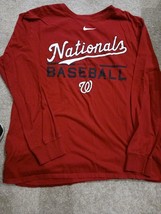 Washington Nationals Baseball logo Long Sleeve Shirt Men&#39;s L GENTLY WORN nike - £7.91 GBP