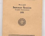 1931 University of Michigan Summer Session Catalog Official Publication - $29.67