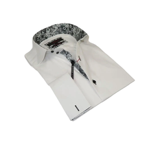 Men's Axxess Turkey Shirt 100% Cotton High Collar 224-13 French Cuffs White image 8