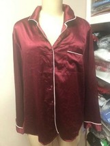 Stars Above Women Satin Notch Collar Nightgown Lounge Shirt XL CHERRY 56... - £11.02 GBP