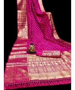  Georgette Bandhani Women&#39;s Sarees,Kanjivaram Borderi Silk Saree In By Usa - $70.00