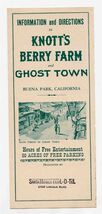 Knott's Berry Farm and Ghost Town Brochure Buena Park CA 1950's Pre Disn... - $27.72