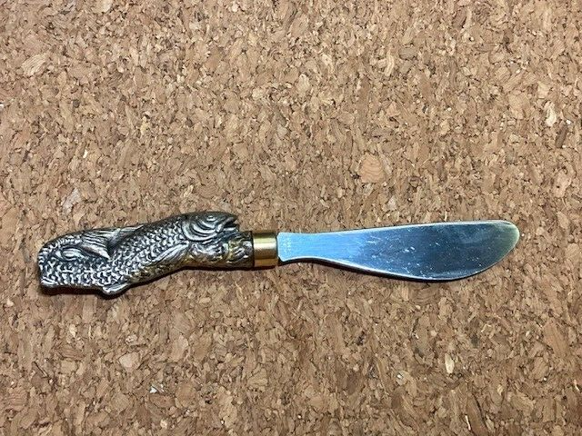 Vintage Knobler  Fish  Butter Spreader Knife  Stainless - $5.81