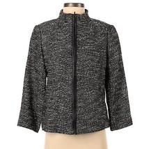 Eileen Fisher Jacket Women Size Extra Small Black Pattern Zip Down - £30.29 GBP