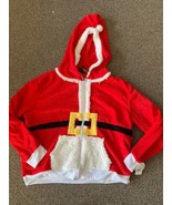 Santa Claus Navidad / Vacaciones Sudadera con Cremallera Talla 1X Rojo /... - $69.07