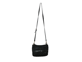 Fossil Womens Black Leather Laser Cut Out To Gold Crossbody Purse Handba... - £23.77 GBP