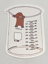 Mole Climbing out of Flask Science Theme Sticker Decal Super Cute Embell... - $2.30