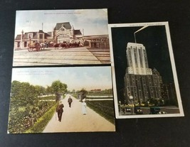 Three Antique 1910 Postcards Chicago Il Union Stockyard Garfield Park Palmolive - £4.99 GBP