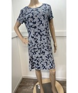 Toad Co Dress Medium Windmere II Shift Tshirt Stretch Blue Floral Pocket... - £31.87 GBP