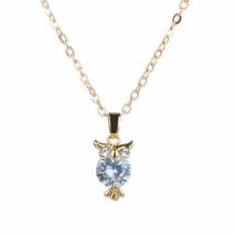New Jewelry Rose Gold Color Gift Zircon Crystal Owl Bird Pendant Necklace Long C - £7.35 GBP