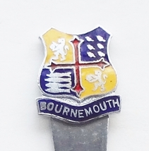 Collector Souvenir Spoon Great Britain UK England Bournemouth Crest Cloisonne  - £11.96 GBP