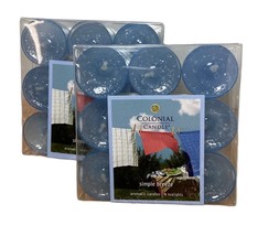 2 Colonial Candles Blue Simple Breeze 9 piece tea light set NWT Fresh Scent - $17.26