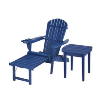 Oceanic Collection Outdoor Bistro Adirondack Chaise Lounge Foldable Chai... - $275.26