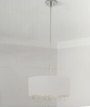 Hampton Bay 3-light Cascading Ring Polished Nickel Pendant With White Dr... - $22.76