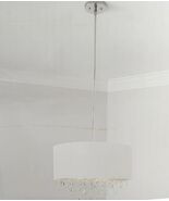 Hampton Bay 3-light Cascading Ring Polished Nickel Pendant With White Dr... - $22.76