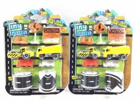 Lot of 2 Playtape Tiny Town Kids Toy 9 Pieces Each Construction Zone Set Age 4+ - $12.63