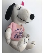 Vintage Belle with bow In Pink Shirt with purple logo Snoopys friend - $20.78