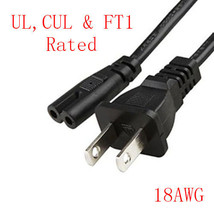 6Ft Premium Us Standard 2-Prong Power Cable Cord - Ul, Cul &amp; Ft1 Rated, 18Awg - £14.37 GBP
