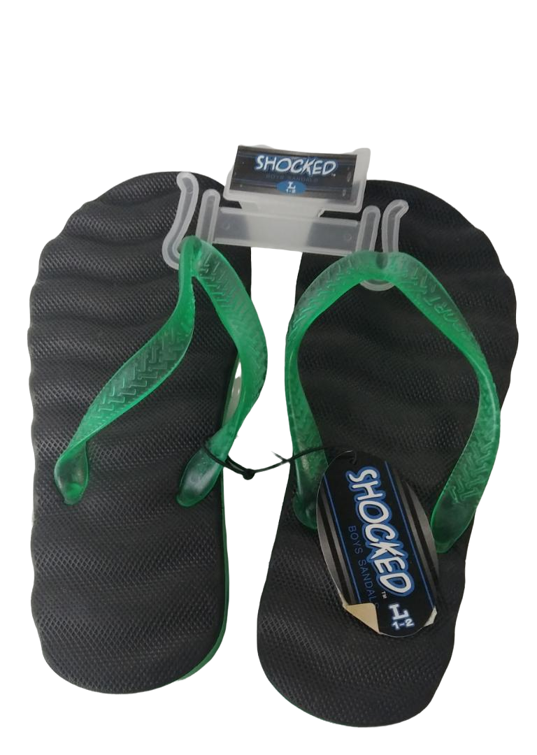 Primary image for Shocked Boys Sandals ZTB-1003/A Black/Green- Large 1-2