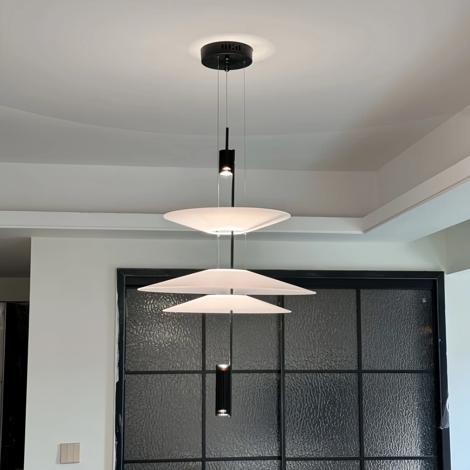 Postmodern LED Pendant Lamp Flying Saucer Indoor Decor Acrylic Chandelie... - $186.91+