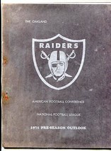 Oakland Raiders Pre-Season Outlook Media Guide 1971 - $98.36