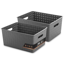| Plastic Storage Baskets Large - Black | The Stable Collection | Multi-Use Stor - £51.95 GBP