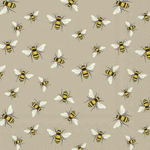IHR- Lovely Bees Linen Cocktail Napkin - L861166 - £7.34 GBP