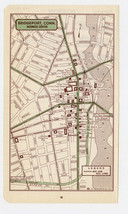 1951 Original Vintage Map Of Bridgeport Connecticut Downtown Business Center - £15.19 GBP