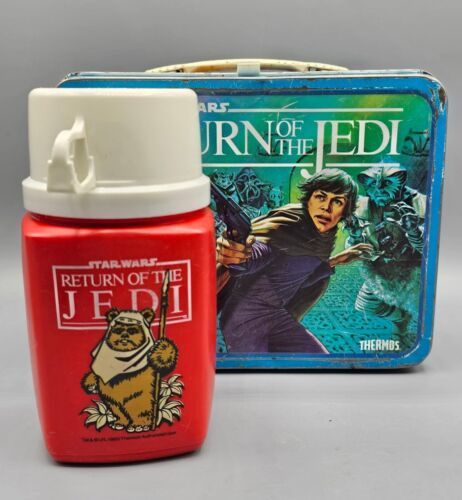 VTG 1983 STAR WARS Return Of The Jedi Metal Lunchbox w/Thermos, Luke Skywalker  - $116.86