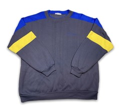 Vtg 90s Dunlop Crewneck Sweatshirt Color Block Sz Large Purple-Gray Blue... - £15.60 GBP