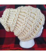 Ivory Celtic Knot slouch beanie - Handmade - $12.00