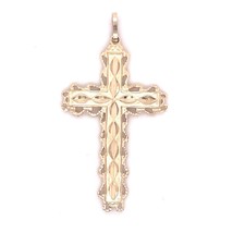 Etched Cross Pendant REAL SOLID 14 k Gold 1.5 g - £135.51 GBP