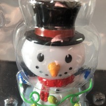 Solar Power Bobble Head Snowman Black Hat Red Scarf - $7.98