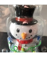 Solar Power Bobble Head Snowman Black Hat Red Scarf - $7.98