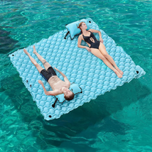 Giant Inflatable Floating Mat W/ Pool Hammock 72&quot;X 72&quot; Lake Pool Boating Beach - £46.31 GBP