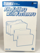 Quill  Box of 30 Legal Size Fastener Folders 1/3 Cut Tab  7-37713 - $5.00