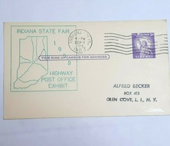1959 Indiana State Fair Highway Post Office Exhibit Postcard - £13.84 GBP
