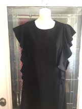 Donna Morgan Ladies Size 16 Black Dress With Ruffle - £18.53 GBP